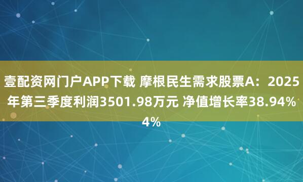 壹配资网门户APP下载 摩根民生需求股票A：2025年第三季度利润3501.98万元 净值增长率38.94%